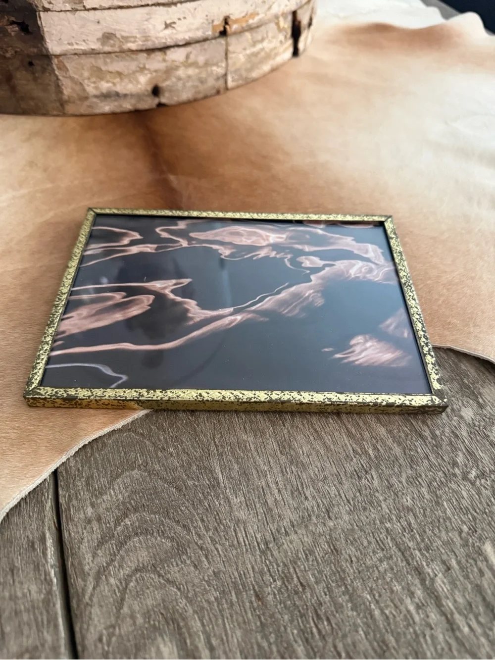 Vintage Gold-Trim Brown & Black Decorative Picture Frames - Set of 2